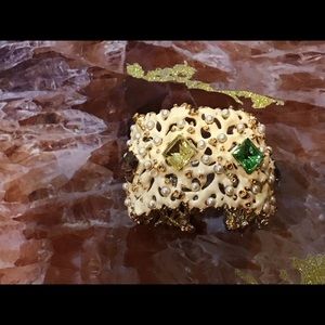 Kenneth Jay Lane White Enamel Coral Bracelet